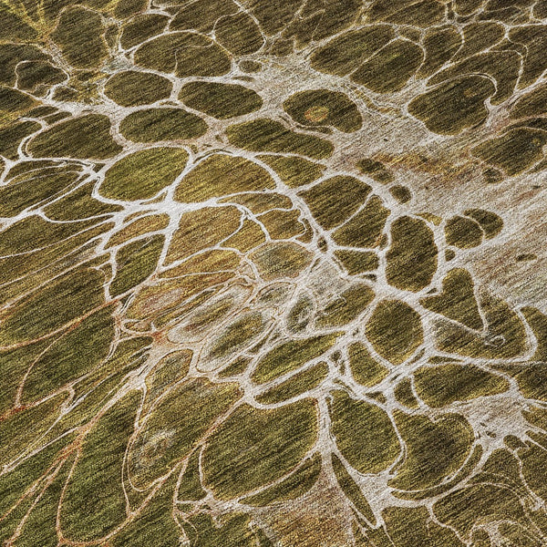 Homeroots 3' Charcoal Gray Silver Abstract Indoor Outdoor Area Rug - Stain Resistant, Washable & Durable Design 8' Round Polyester 580078