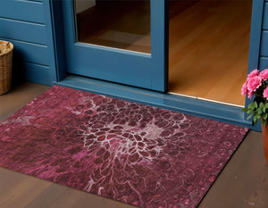 Homeroots 3' Charcoal Gray Silver Abstract Indoor Outdoor Area Rug - Stain Resistant, Washable & Durable Design 3' X 5' Polyester 580082