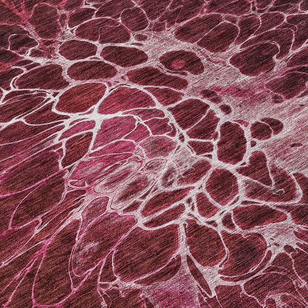 Homeroots 3' Charcoal Gray Silver Abstract Indoor Outdoor Area Rug - Stain Resistant, Washable & Durable Design 8' Round Polyester 580084