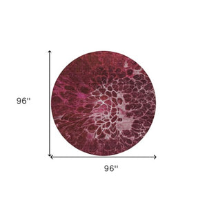 Homeroots 3' Charcoal Gray Silver Abstract Indoor Outdoor Area Rug - Stain Resistant, Washable & Durable Design 8' Round Polyester 580084