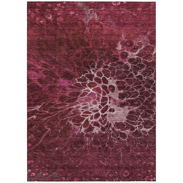 HomeRoots 9' Modern Abstract Merlot Blush Gray Area Rug - Stylish, Durable, Washable for Indoor & Outdoor Use 9' X 12' 580086