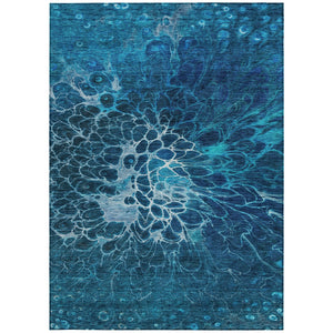 Homeroots 3' Charcoal Gray Silver Abstract Indoor Outdoor Area Rug - Stain Resistant, Washable & Durable Design 3' X 5' Polyester 580088
