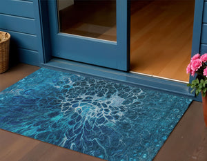 Homeroots 3' Charcoal Gray Silver Abstract Indoor Outdoor Area Rug - Stain Resistant, Washable & Durable Design 3' X 5' Polyester 580088