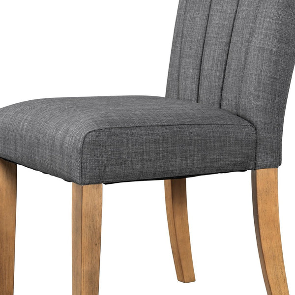 English Elm Topmax Farmhouse Extendable Rubberwood Dining Set Seats Six with Bench and Linen Chairs Brown+Gray N717S000089E