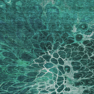 Homeroots 3' Charcoal Gray Silver Abstract Indoor Outdoor Area Rug - Stain Resistant, Washable & Durable Design 5' X 8' Polyester 580101