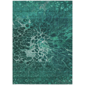 Homeroots 3' Charcoal Gray Silver Abstract Indoor Outdoor Area Rug - Stain Resistant, Washable & Durable Design 8' X 10' Polyester 580103