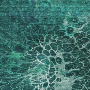 Homeroots 3' Charcoal Gray Silver Abstract Indoor Outdoor Area Rug - Stain Resistant, Washable & Durable Design 8' X 10' Polyester 580103