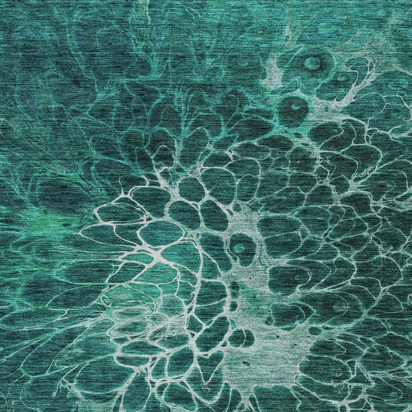 Homeroots 3' Charcoal Gray Silver Abstract Indoor Outdoor Area Rug - Stain Resistant, Washable & Durable Design 9' X 12' Polyester 580104