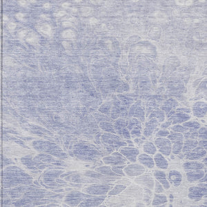 Homeroots 3' Stylish Abstract Lavender And Ivory Washable Area Rug For Indoor Or Outdoor Use, Durable Design 3' X 5' Polyester 580106