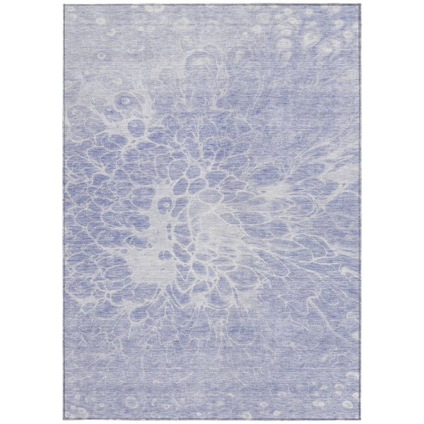 HomeRoots 5' Abstract Indoor Outdoor Area Rug in Lavender, Ivory & Lilac – Durable, Washable & Stylish Design 5' X 8' 580107