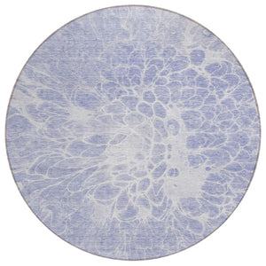 HomeRoots 5' Abstract Indoor Outdoor Area Rug in Lavender, Ivory & Lilac – Durable, Washable & Stylish Design 8' Round 580108