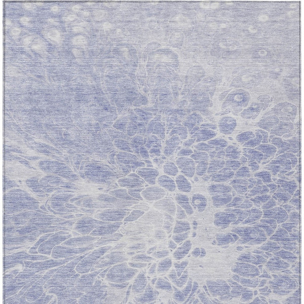 Homeroots 3' Stylish Abstract Lavender And Ivory Washable Area Rug For Indoor Or Outdoor Use, Durable Design 8' X 10' Polyester 580109