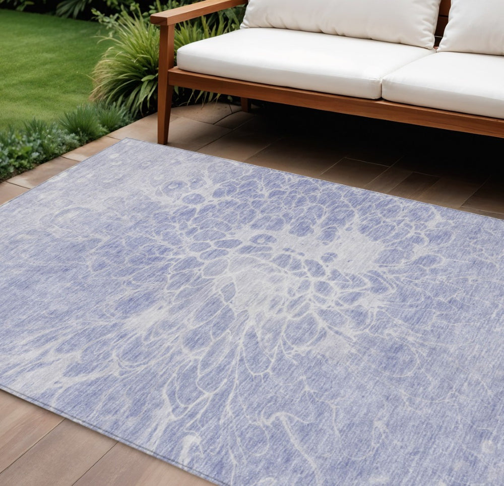 HomeRoots 9' Stylish Abstract Lavender and Ivory Indoor Outdoor Area Rug for Versatile Home Décor Solutions 9' X 12' 580110