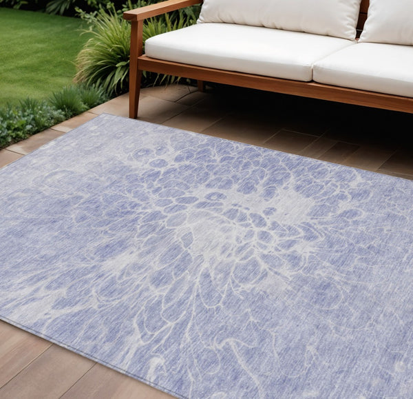 HomeRoots 9' Stylish Abstract Lavender and Ivory Indoor Outdoor Area Rug for Versatile Home Décor Solutions 9' X 12' 580110