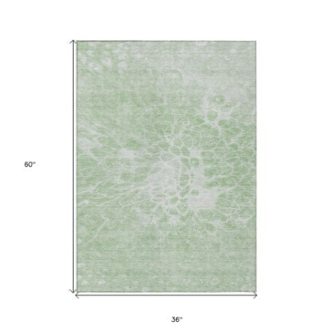 Homeroots 3' Stylish Abstract Lavender And Ivory Washable Area Rug For Indoor Or Outdoor Use, Durable Design 3' X 5' Polyester 580112