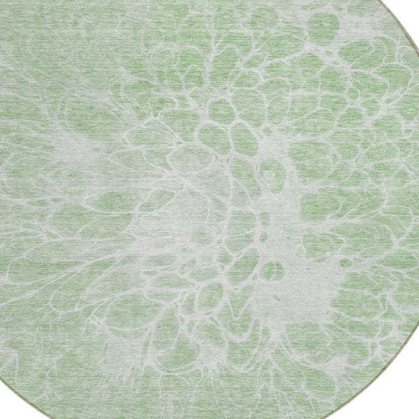 Homeroots 3' Stylish Abstract Lavender And Ivory Washable Area Rug For Indoor Or Outdoor Use, Durable Design 8' Round Polyester 580114