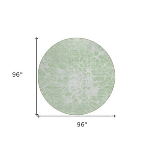 Homeroots 3' Stylish Abstract Lavender And Ivory Washable Area Rug For Indoor Or Outdoor Use, Durable Design 8' Round Polyester 580114