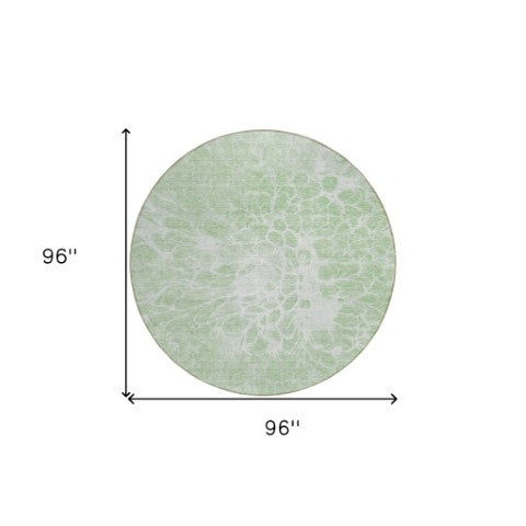 Homeroots 3' Stylish Abstract Lavender And Ivory Washable Area Rug For Indoor Or Outdoor Use, Durable Design 8' Round Polyester 580114