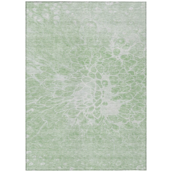 HomeRoots 5' Mint Green and Ivory Abstract Area Rug - Stylish, Washable Design for Indoor and Outdoor Spaces 8' X 10' 580115