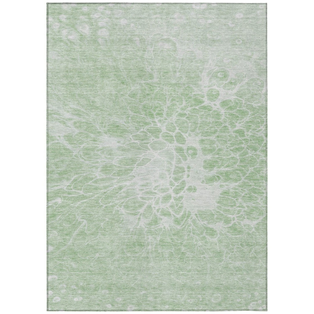HomeRoots 9' Stylish Mint Green and Ivory Abstract Washable Area Rug for Indoor and Outdoor Spaces 9' X 12' 580116