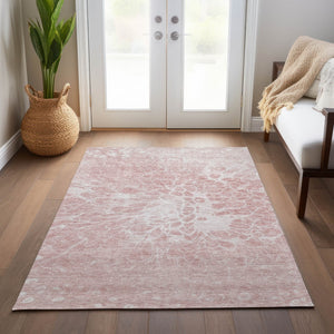 Homeroots 3' Stylish Abstract Lavender And Ivory Washable Area Rug For Indoor Or Outdoor Use, Durable Design 9' X 12' Polyester 580122