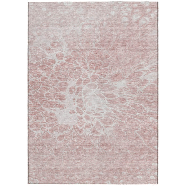Homeroots 3' Stylish Abstract Lavender And Ivory Washable Area Rug For Indoor Or Outdoor Use, Durable Design 10' X 14' Polyester 580123