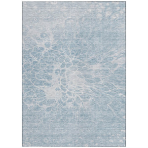 Homeroots 3' Stylish Abstract Lavender And Ivory Washable Area Rug For Indoor Or Outdoor Use, Durable Design 3' X 5' Polyester 580124
