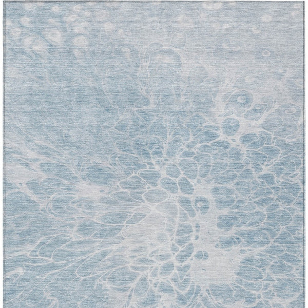 Homeroots 3' Stylish Abstract Lavender And Ivory Washable Area Rug For Indoor Or Outdoor Use, Durable Design 3' X 5' Polyester 580124