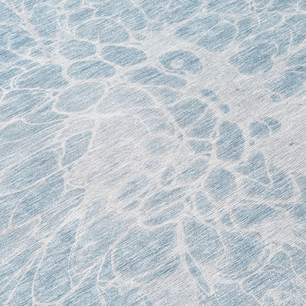 Homeroots 3' Stylish Abstract Lavender And Ivory Washable Area Rug For Indoor Or Outdoor Use, Durable Design 8' Round Polyester 580126