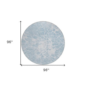 Homeroots 3' Stylish Abstract Lavender And Ivory Washable Area Rug For Indoor Or Outdoor Use, Durable Design 8' Round Polyester 580126