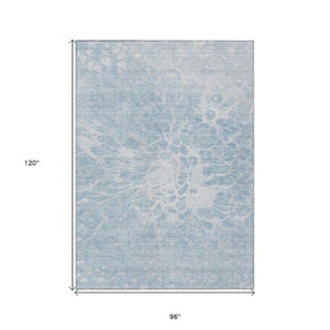 Homeroots 3' Stylish Abstract Lavender And Ivory Washable Area Rug For Indoor Or Outdoor Use, Durable Design 8' X 10' Polyester 580127