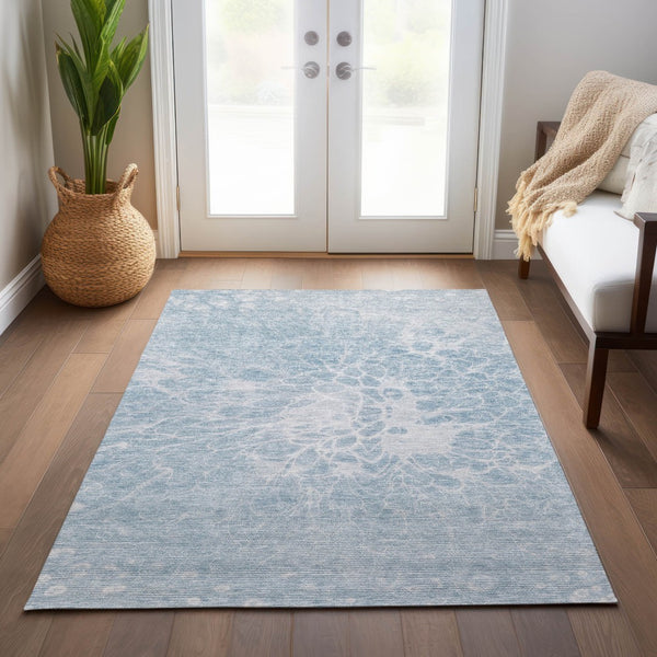 Homeroots 3' Stylish Abstract Lavender And Ivory Washable Area Rug For Indoor Or Outdoor Use, Durable Design 10' X 14' Polyester 580129