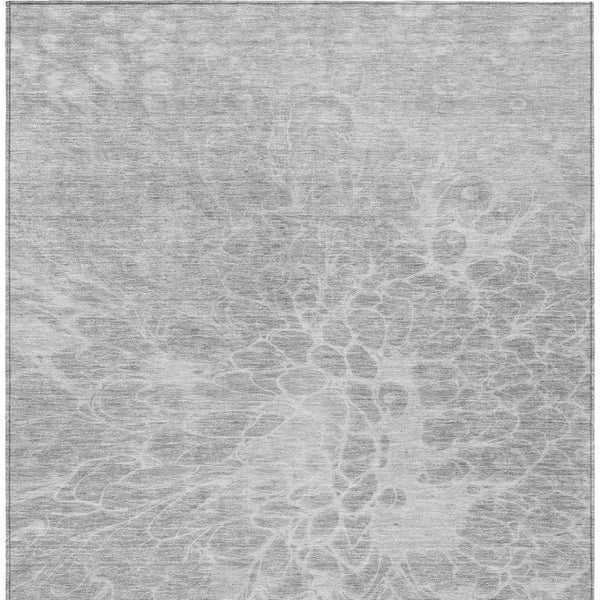 Homeroots 3' Stylish Abstract Lavender And Ivory Washable Area Rug For Indoor Or Outdoor Use, Durable Design 3' X 5' Polyester 580130