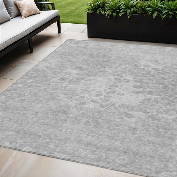 Homeroots 3' Stylish Abstract Lavender And Ivory Washable Area Rug For Indoor Or Outdoor Use, Durable Design 5' X 8' Polyester 580131