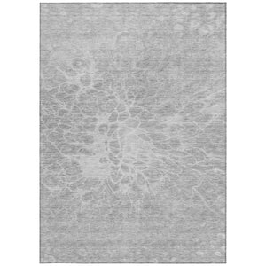 Homeroots 3' Stylish Abstract Lavender And Ivory Washable Area Rug For Indoor Or Outdoor Use, Durable Design 5' X 8' Polyester 580131