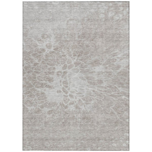 Homeroots 3' Stylish Abstract Lavender And Ivory Washable Area Rug For Indoor Or Outdoor Use, Durable Design 5' X 8' Polyester 580137