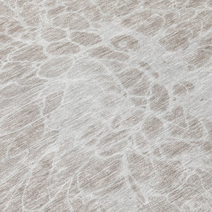 Homeroots 3' Stylish Abstract Lavender And Ivory Washable Area Rug For Indoor Or Outdoor Use, Durable Design 8' Round Polyester 580138