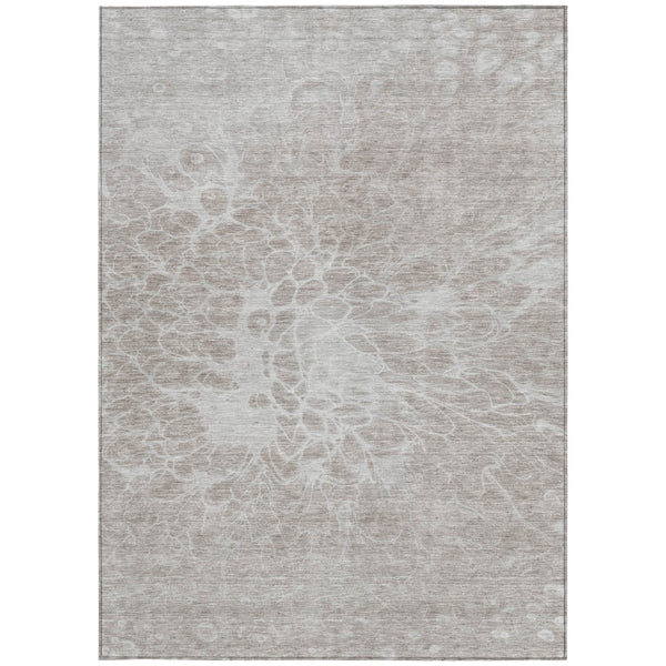 Homeroots 3' Stylish Abstract Lavender And Ivory Washable Area Rug For Indoor Or Outdoor Use, Durable Design 9' X 12' Polyester 580140