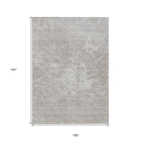 Homeroots 3' Stylish Abstract Lavender And Ivory Washable Area Rug For Indoor Or Outdoor Use, Durable Design 9' X 12' Polyester 580140