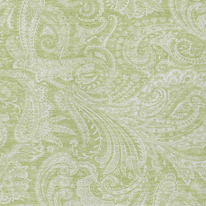 Homeroots 3' Stylish Green And Ivory Paisley Washable Area Rug For Indoor And Outdoor Spaces, Durable Design 8' X 10' Polyester 580145