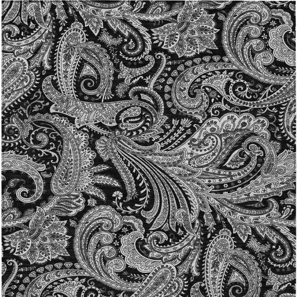 Homeroots 3' Stylish Green And Ivory Paisley Washable Area Rug For Indoor And Outdoor Spaces, Durable Design 5' X 8' Polyester 580149