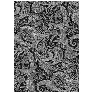 Homeroots 3' Stylish Green And Ivory Paisley Washable Area Rug For Indoor And Outdoor Spaces, Durable Design 9' X 12' Polyester 580152