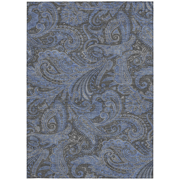 Homeroots 3' Stylish Green And Ivory Paisley Washable Area Rug For Indoor And Outdoor Spaces, Durable Design 5' X 8' Polyester 580155