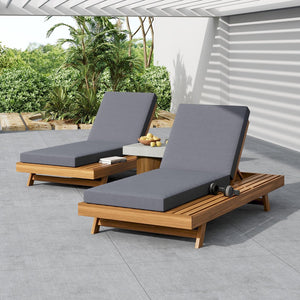 English Elm Christopher Knight Home® - Lounge Chaise Set - Durable Acacia Wood With Water-Resistant Cushions For Stylish Outdoor Comfort N770P253442T_65429.00CUSHDGRY
