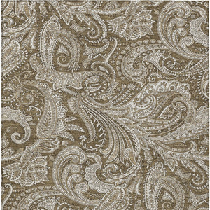 Homeroots 3' Stylish Green And Ivory Paisley Washable Area Rug For Indoor And Outdoor Spaces, Durable Design 10' X 14' Polyester 580165
