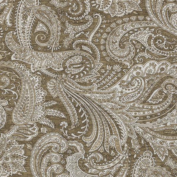 Homeroots 3' Stylish Green And Ivory Paisley Washable Area Rug For Indoor And Outdoor Spaces, Durable Design 10' X 14' Polyester 580165