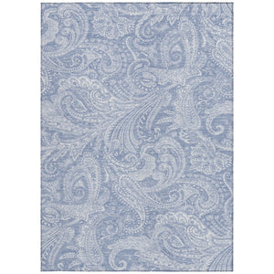 Homeroots 3' Stylish Green And Ivory Paisley Washable Area Rug For Indoor And Outdoor Spaces, Durable Design 9' X 12' Polyester 580170