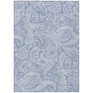 HomeRoots 9' Durable Denim and Sky Blue Paisley Area Rug - Stylish Indoor/Outdoor Design for Any Space 9' X 12' 580170