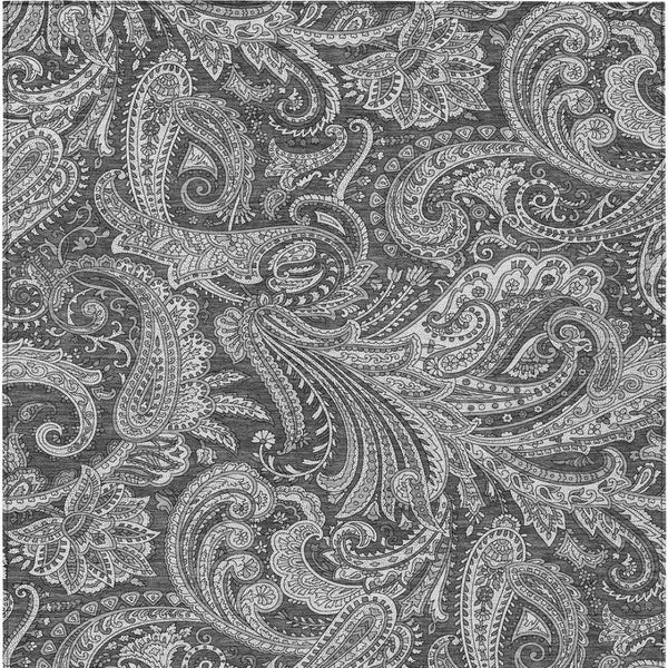 Homeroots 3' Stylish Green And Ivory Paisley Washable Area Rug For Indoor And Outdoor Spaces, Durable Design 9' X 12' Polyester 580176