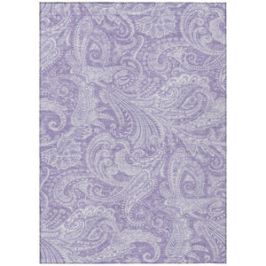 HomeRoots 5' Elegant Lavender Purple and Ivory Paisley Area Rug - Durable, Washable, Perfect for Indoors & Outdoors 5' X 8' 580179